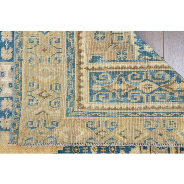 Vintage Turkish Oushak Handmade Wool Cotton Orange Area Rug 95x188