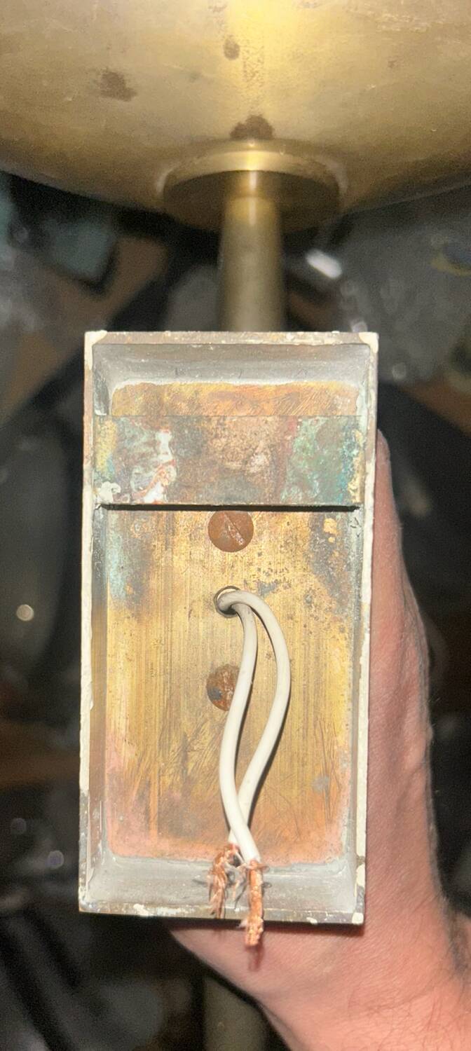 Vintage Art Deco wall light, brass and perspex, France, 1930.