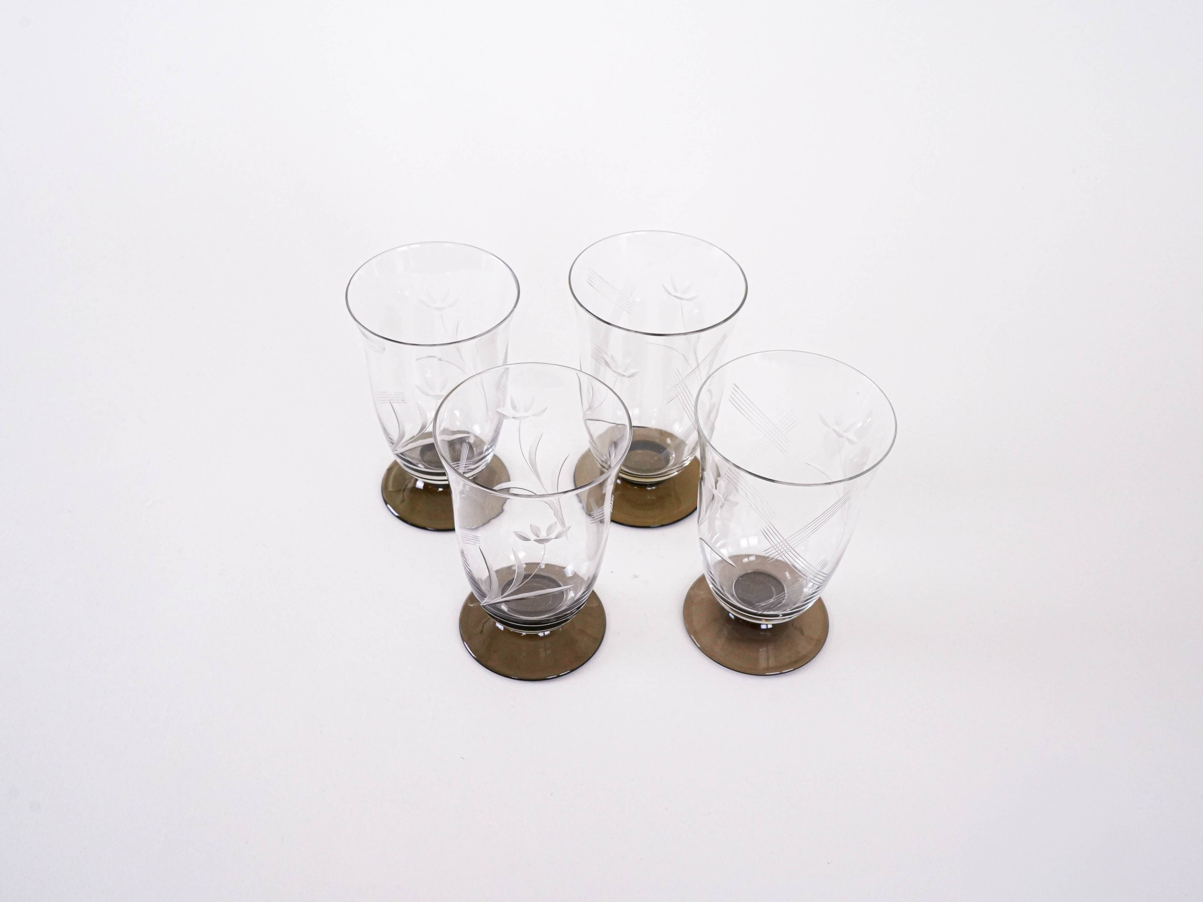 Set of four glasses, Danish design, 1970s, manufactured in Denmark