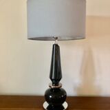 Lamp 1970 black glass and chromed metal