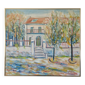 Huile sur toile originale suédoise, motif en Italie par Gunnar I. Erixon