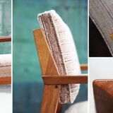 Pair of Giacomo Buzzitta walnut armchairs by Stow Davis