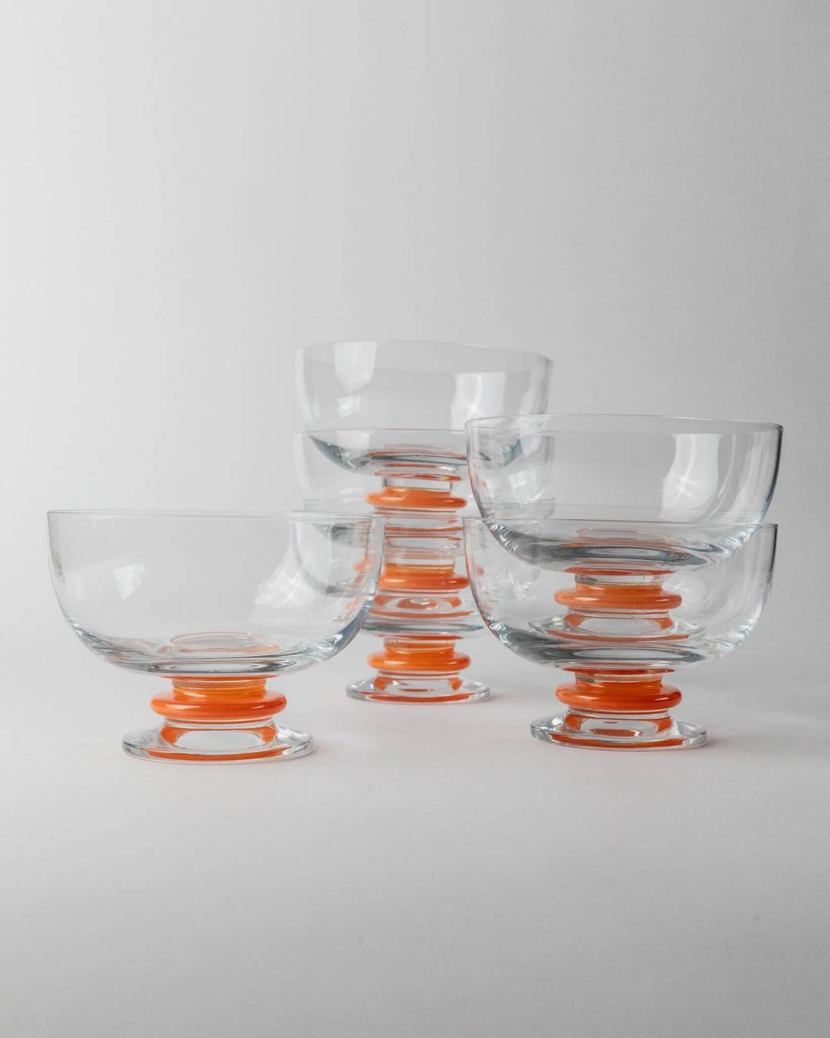 Verres à boire en verre de Murano orange - Ensemble de 6 par Le Gocce, Italie, années 1980 Pop-Art