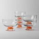 Verres à boire en verre de Murano orange - Ensemble de 6 par Le Gocce, Italie, années 1980 Pop-Art