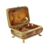 Vintage Italian Jewelry Box Alabaster Gold Lion Paws