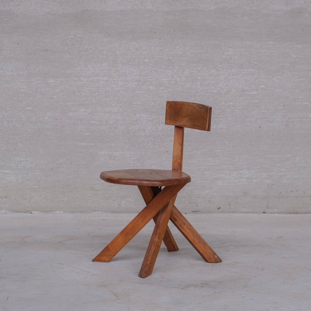 Pierre Chapo French Mid-Century Elm S34 Chair (4 Available)
