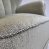 1970s, Danish relax armchair, light green furniture velour