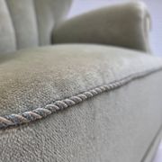 Fauteuil relax danois des années 1970, velours d'ameublement vert clair