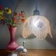Vintage pink frosted glass lampshade pendant light