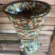 Cornet vase mosaic gerbino vallauris decor sideboard dried flowers
