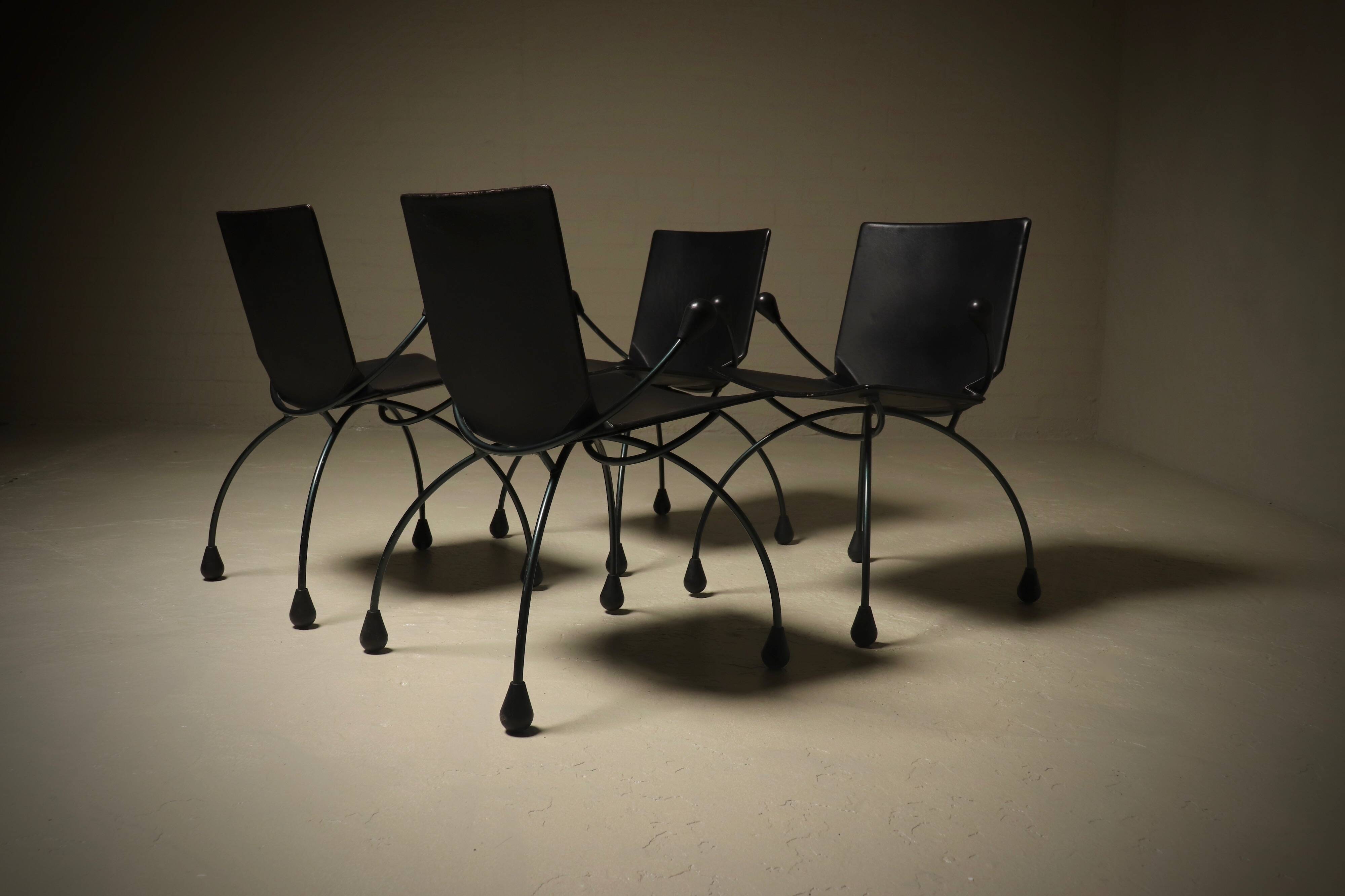 Set of 4 Rare Gigi Chairs by Boonzaaijer & Mazairac for Hennie de Jong Int.