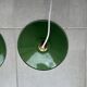 Pair of vintage lampshades, old enamelled sheet metal lampshades