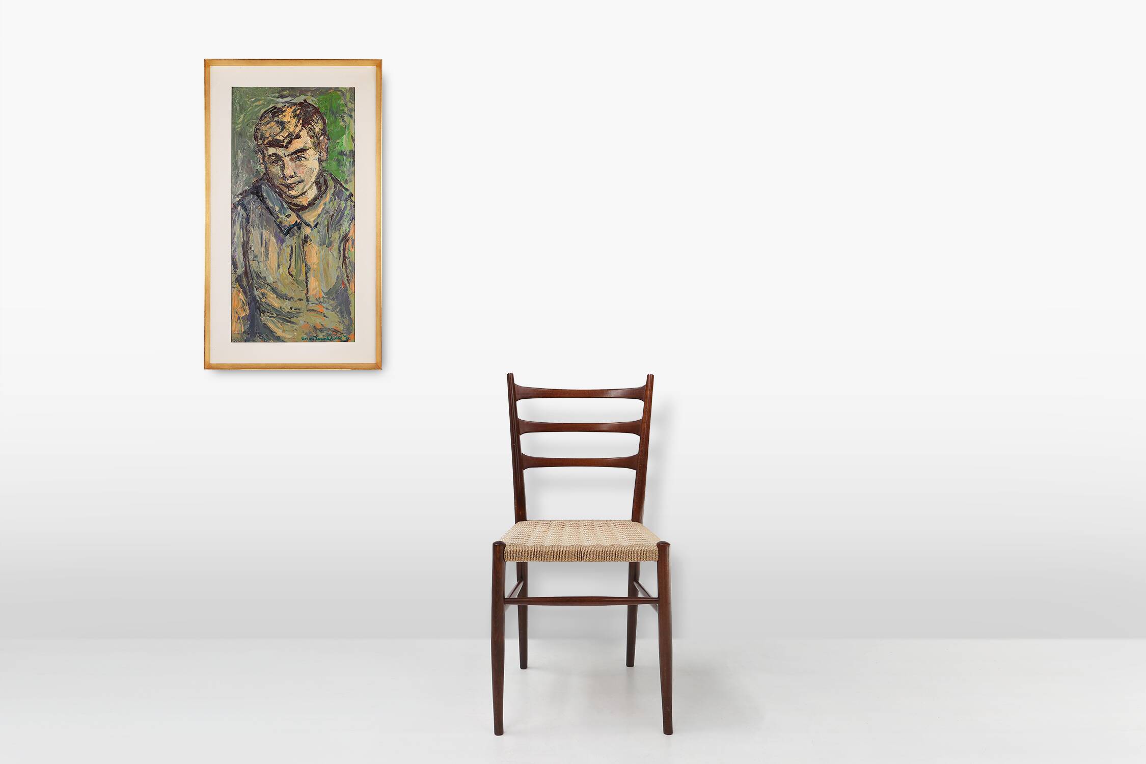 Mid-century oil painting of a child signed by the Belgium artist Jan Vandek