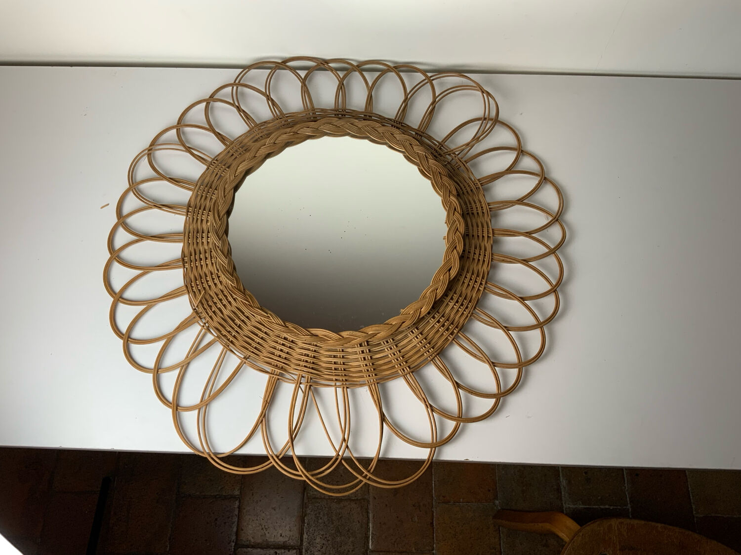 Vintage wicker mirror