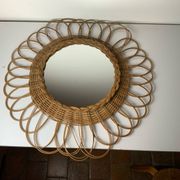 Vintage wicker mirror
