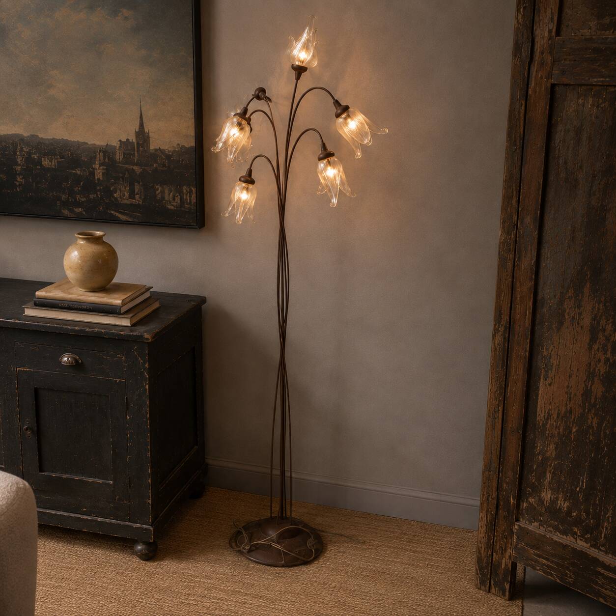 Murano Glass Six-Light Floor Lamp, 1970-1980s