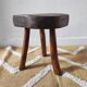 Vintage brutalist tripod stool