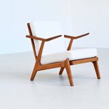 Fauteuil lounge H. Brockmann Petersen en chêne Komfort Danemark 1960