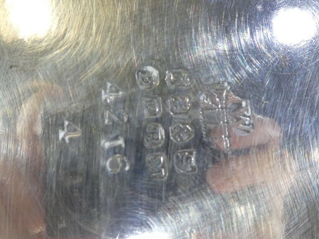 Silver flat silver metal teapot