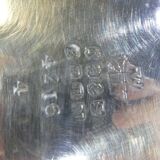 Silver flat silver metal teapot