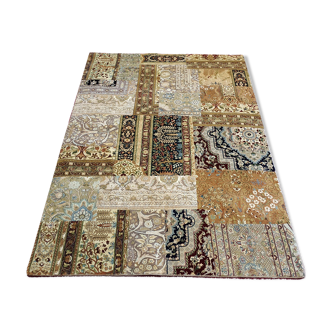 Tapis d' Orient "Pendjab" patchwork  en laine