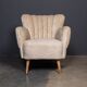ELEGANT 20thC PAIR OF BOUDOIR SHELL-BACK CHAIRS c.1950