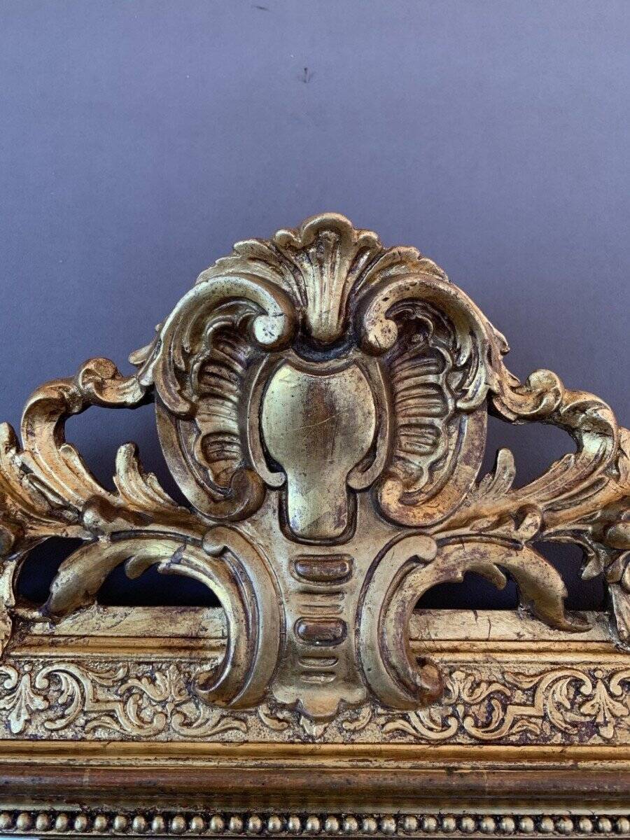 Louis XVI Style Carved Wood Gilded Mirror, 19th Century