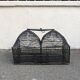 Double bird cage black iron old country decoration ethnic domes