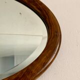 Miroir mural ovale bois et stuc