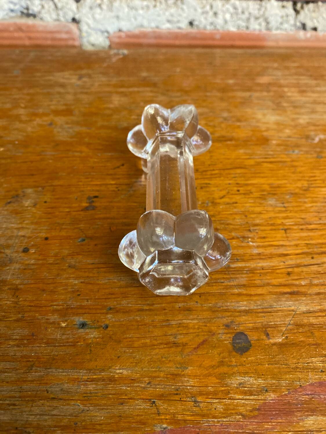 Set of 12 Antique Molded Bubble Glass Knife Rests Vintage Tableware