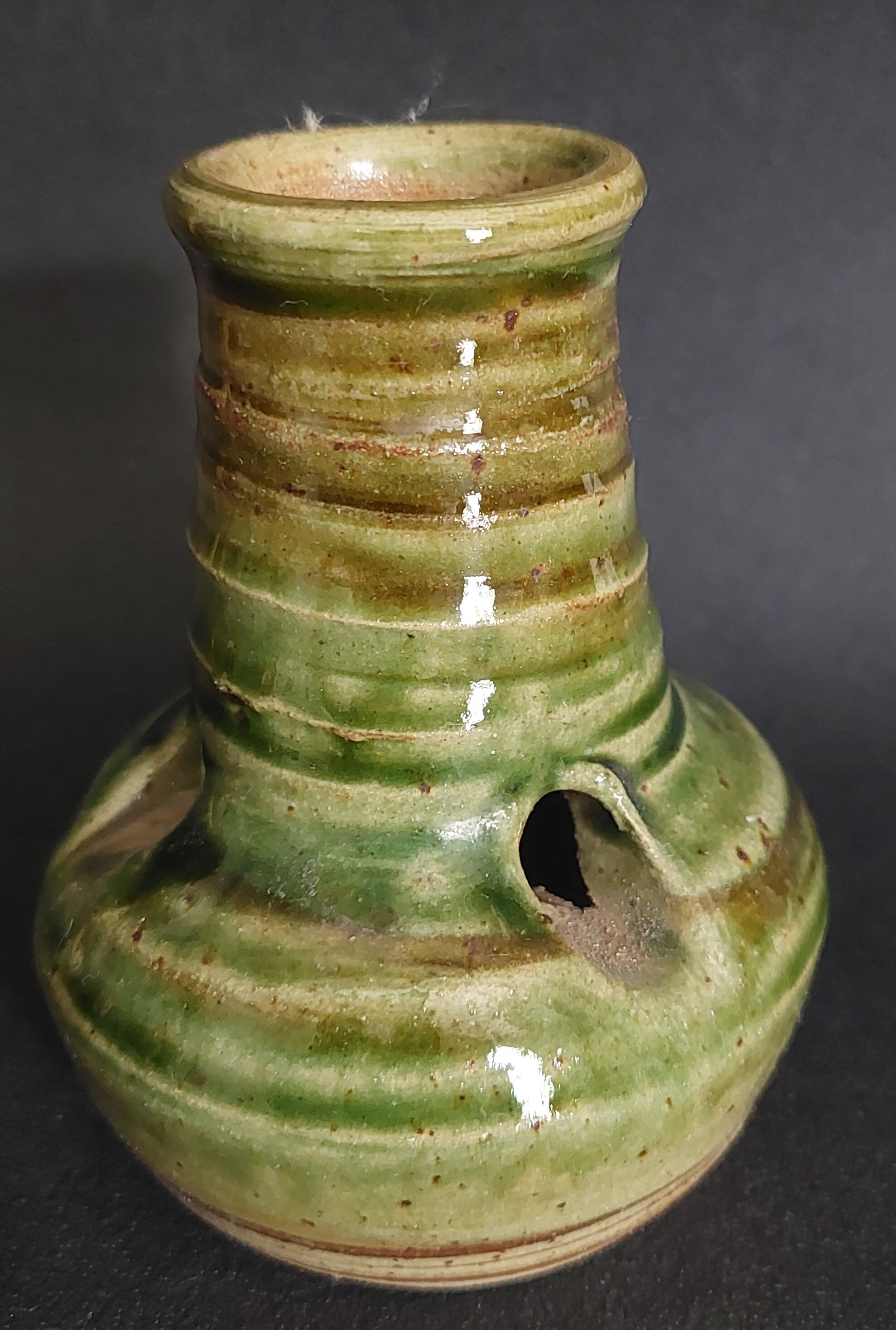 Monastic sandstone candle holder or tealight holder from Fontgombault Abbey, 20th century