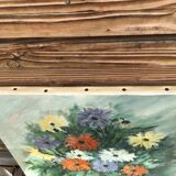 Oil bouquet table signed JM. Salve 1985