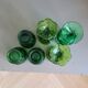 Set of 6 green molded glass glasses