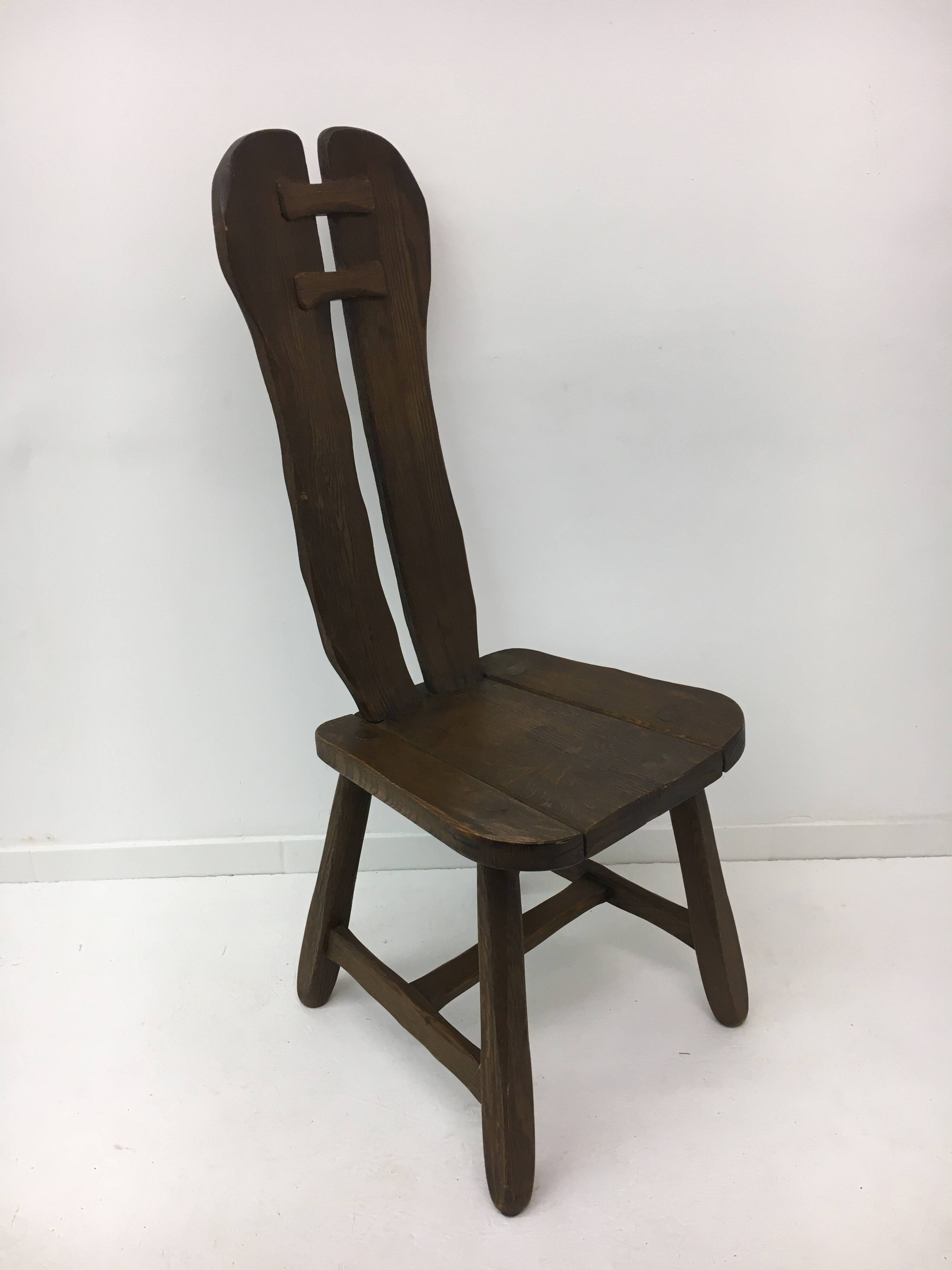 Set of 4 Belgian Brutalist Dining Chairs from De Puydt, 1970’s