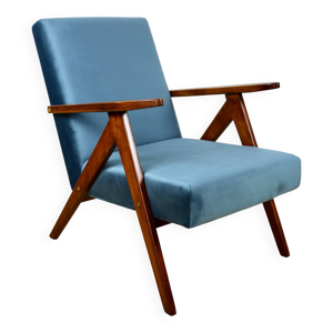 Fauteuil B-310 VAR en - velours bleu