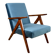 Fauteuil B-310 VAR en velours bleu mer - 2 pièces disponibles