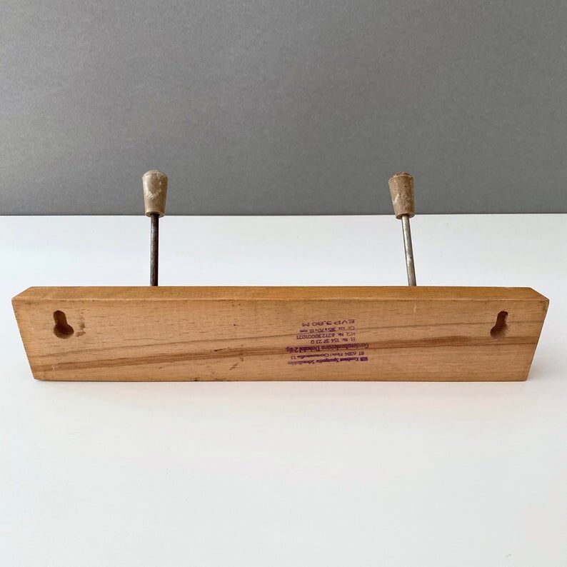 Wooden wall coat holder from the 1950s