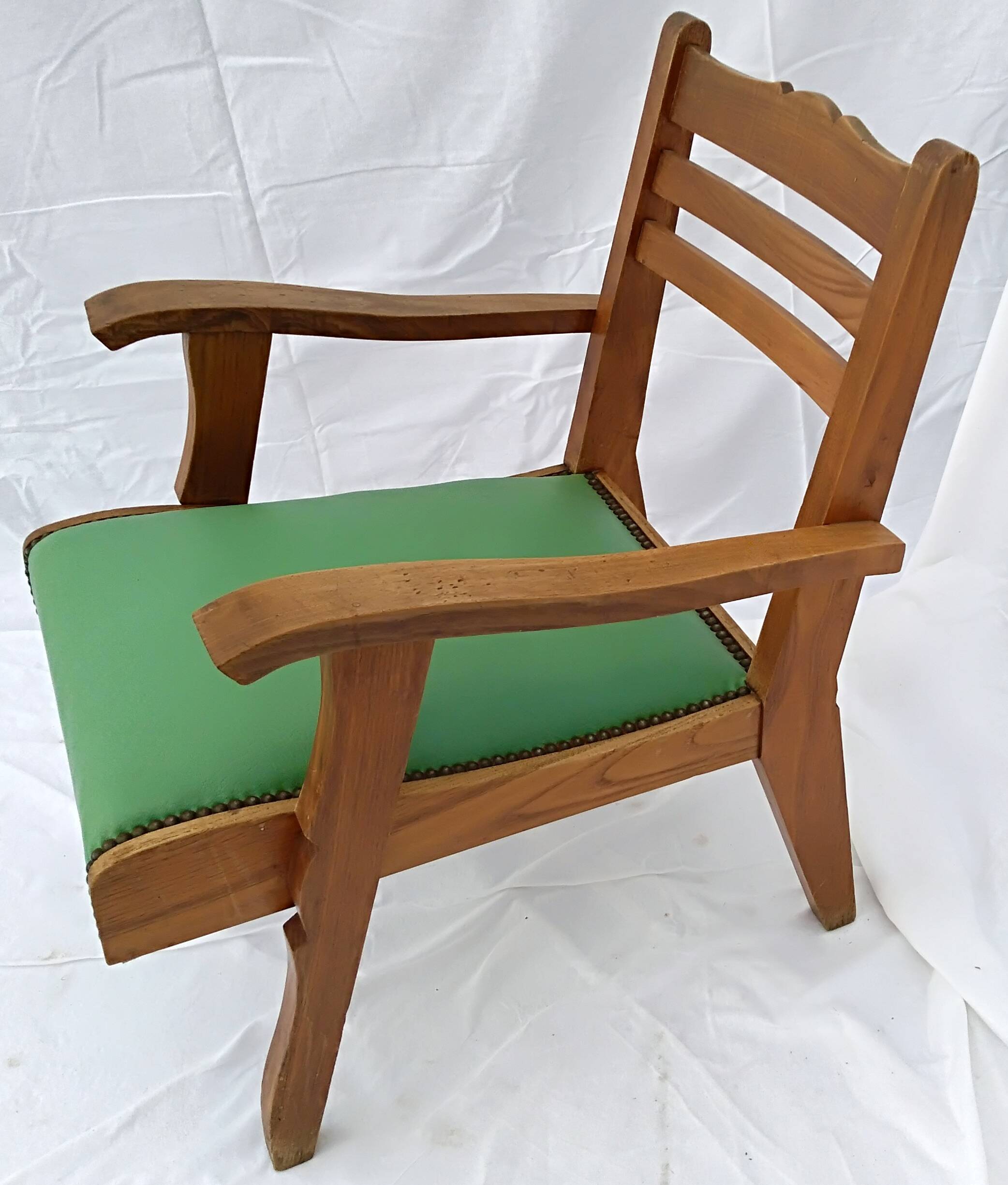 1950s wood and skai armchair