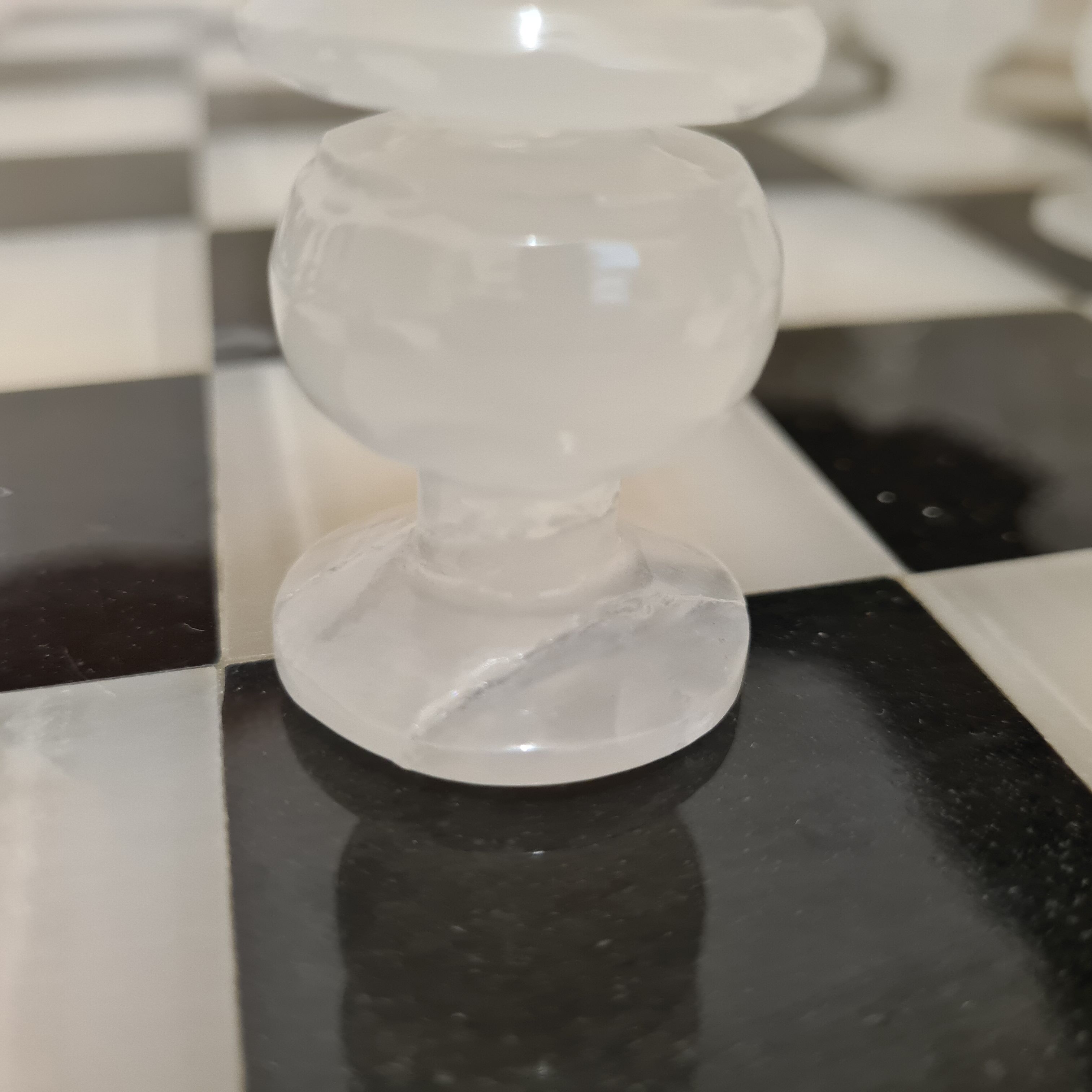Black and white marble chess