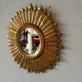 Mirror sun gilded wood