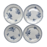 4 Dessert plates Sarreguemines U-C model Flore