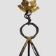 Very large chandelier with 9 metal bulbs and gold leaf cup