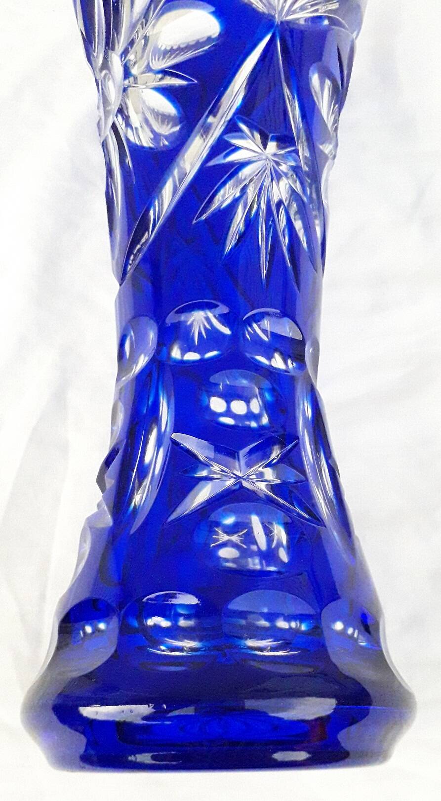 Blue crystal vase