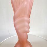 Vase main rose art déco