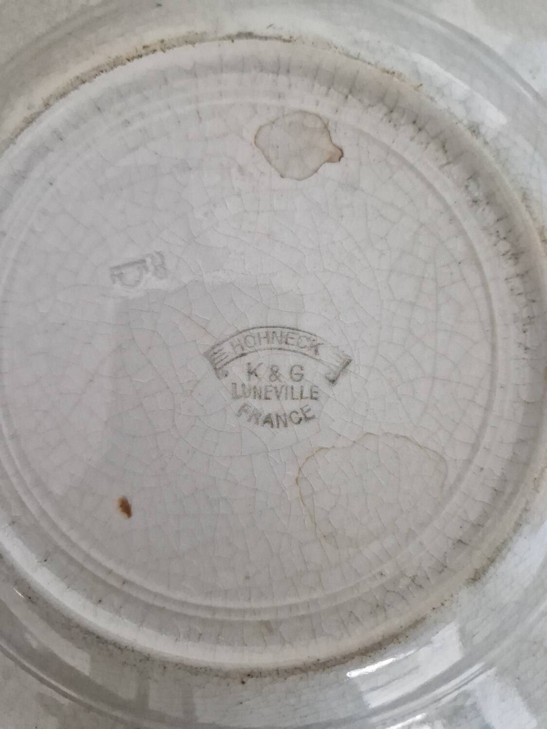 Antique ironstone plate from Lunéville Hohneck