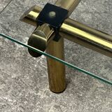 Vintage Italian coffee table 80'S in brass and iron