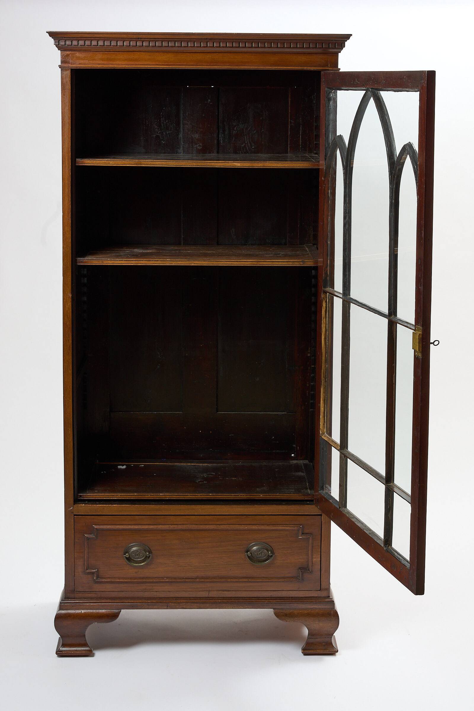 Original English mahogany display cabinet