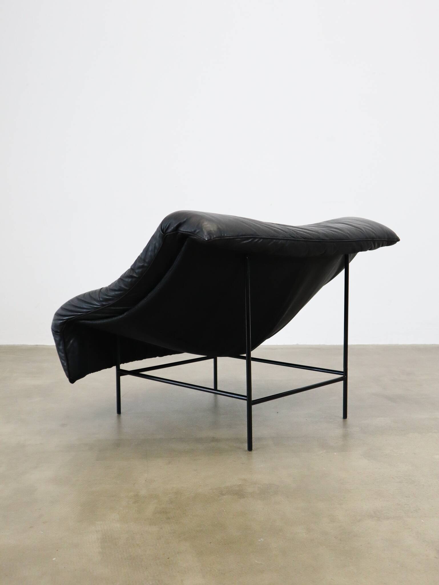 Fauteuil Butterfly vintage en cuir noir par Gerard van den Berg pour Montis