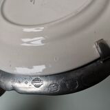 Vintage St Clément plate to hang with pewter frame stamped pewter of the fountain France