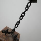 Brutalist style mid-century chain candlestick